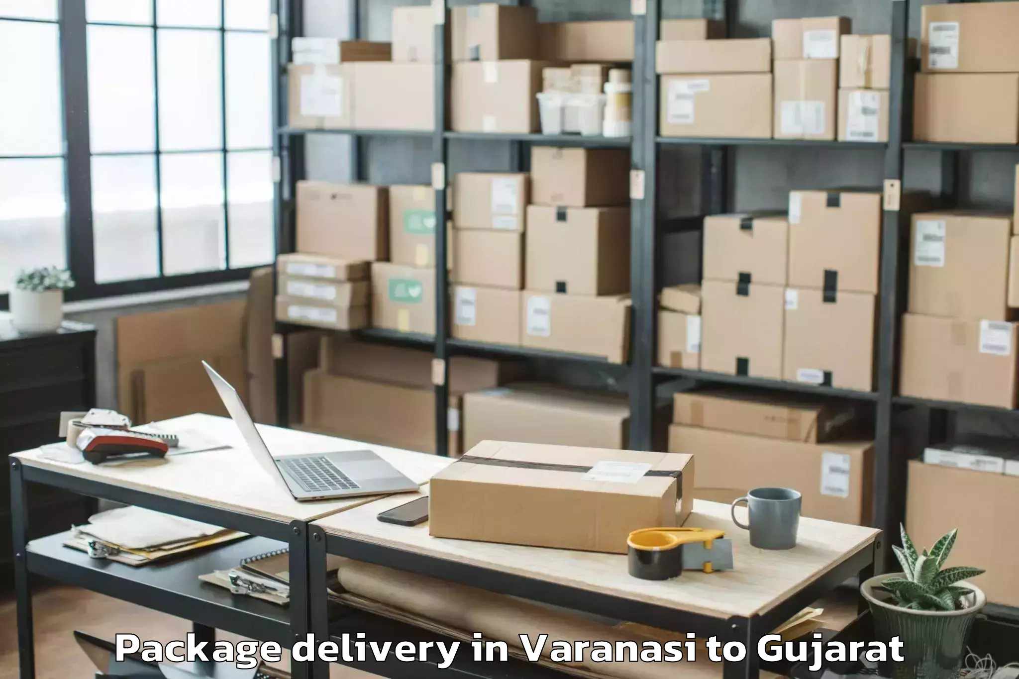 Professional Varanasi to Nirma University Ahmedabad Package Delivery